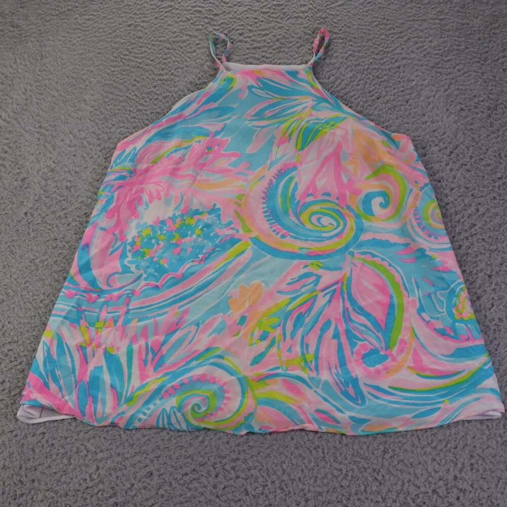 Lilly Pulitzer Rae Silk Top Carnivale Coral Womens XXS Lightweight Preppy Resort